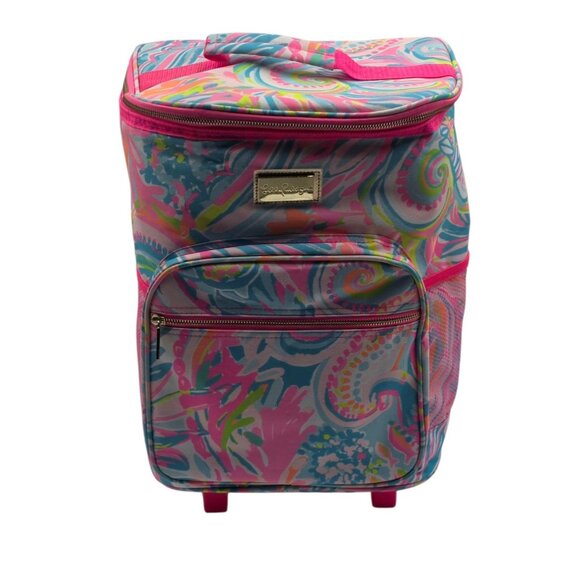 Lilly Pulitzer Carnivale Coral Rolling Insulated Cooler Bag - Picture 1 of 16